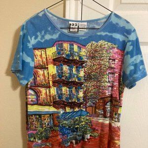 Bright colored top with sequins-Size L